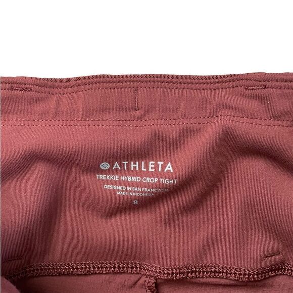 ATHLETA Trekkie Hybrid Crop Tight Cognac Brown Size 8 - Picture 5 of 7